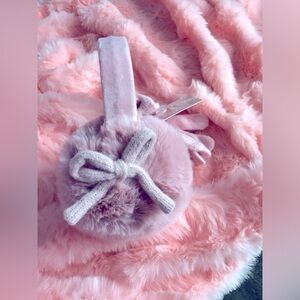 NEW Sparkle My Universe Girls Soft Faux Fur Earmuffs + Gloves Cute with ribbons